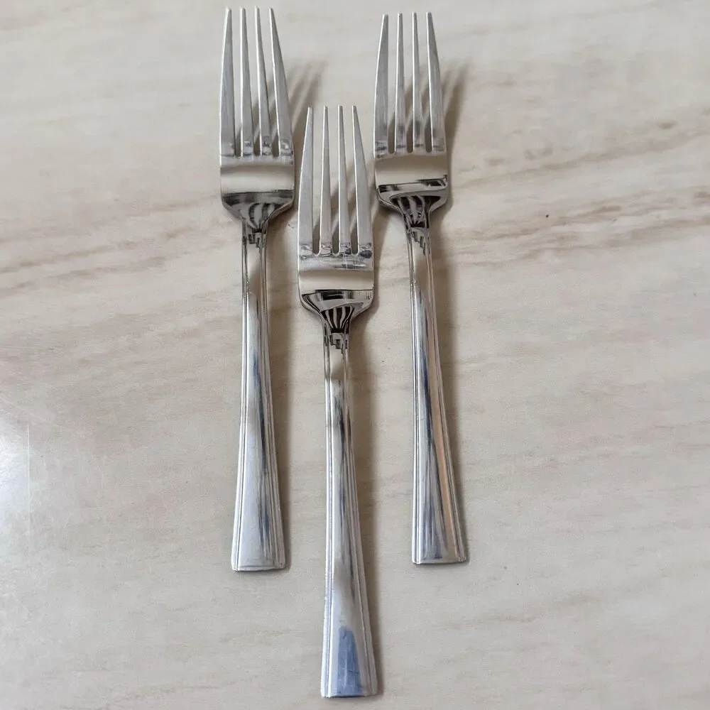 6pc ONEIDA A-Line Stainless Salad Fork & Teaspoon 18/0 Glossy Beveled Edge